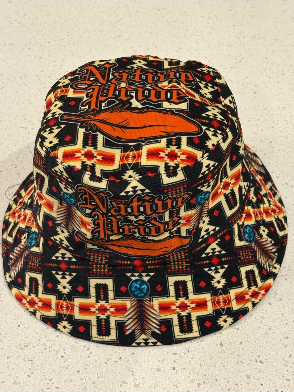 New Native Pride Bucket Hat One Size Fits All Geometric Southwestern Festival